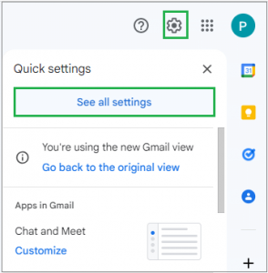 Click on the See All Setting.