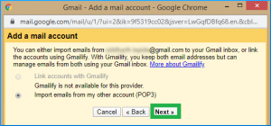 Go for the Import emails from my other account(POP3).