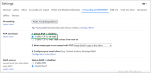 Click the Enable POP for all mail 