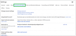 Go to the Accounts and Import tab.