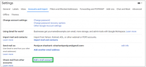 Click on the Add a mail account.
