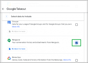 Select only the Hangouts option.