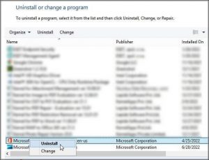 Click on the Uninstall button.