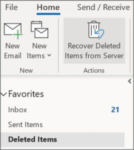 Go to the Deleted Items folder.