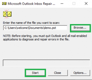 You can find the browsed PST file. Click on the Start for the scanning.