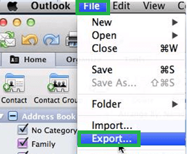 Go to File and then click on the Export button.