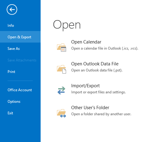 Go to File and then Open Import & Export