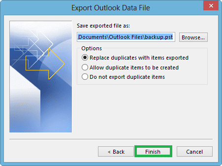 Click on Replace Duplicate with items imported