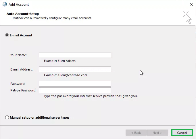 Configure your email profile with this wizard