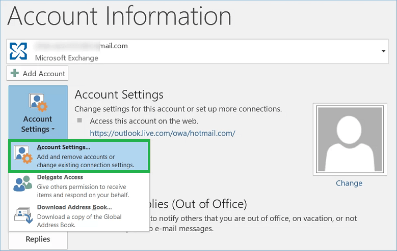 Click Account Settings