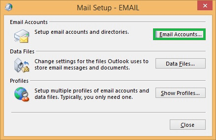 Choose the Mail option. Select the Outlook option