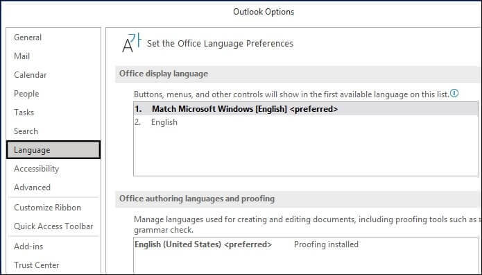 on Options and then click on Languages