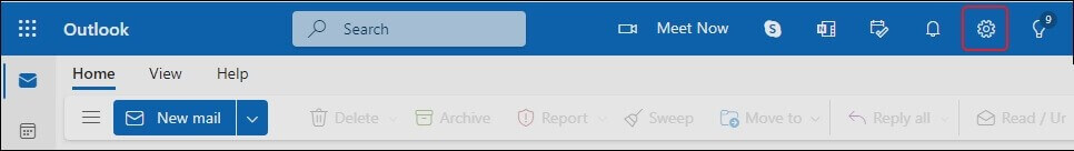 Open your Outlook Online account