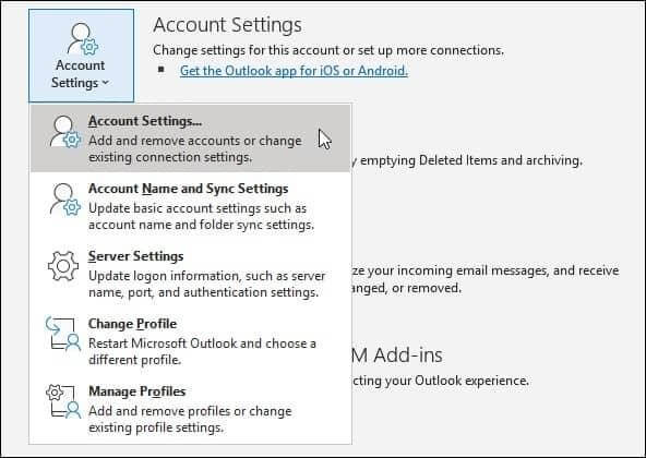click on Account Settings