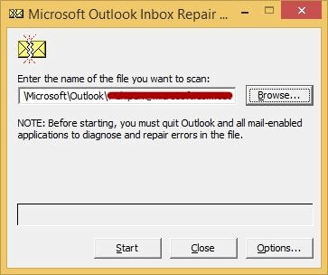 Click on the Browse option and select the PST file