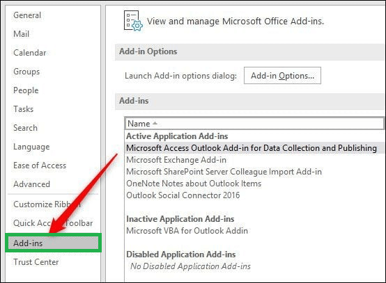 Go to File and then go to ‘Options.’