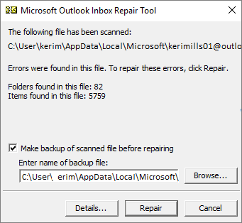 Click on Repair to fix the error