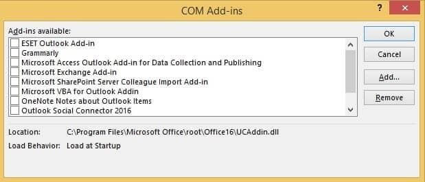 Remove all the add-ins