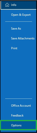 Click on File and go to Options