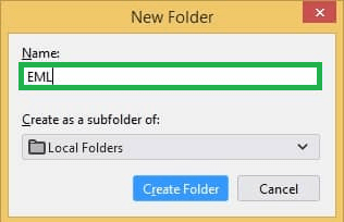 Now create a new folder and drop your EML file here