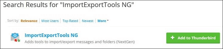 Next, click on Add to Thunderbird option.