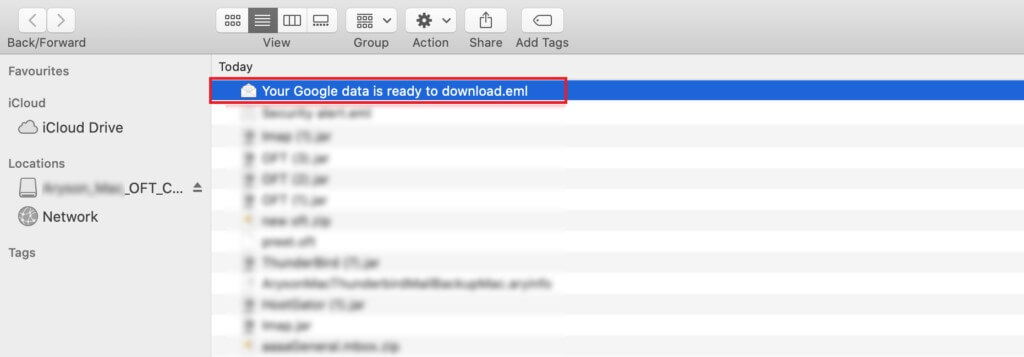 Select the desired EML file that you wish to rename