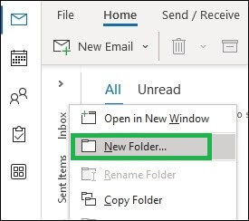 Move to the folder menu and click on New Folder