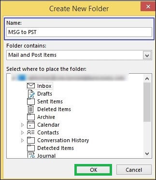 Type a suitable Folder name and click on Next