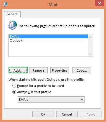 In the Mail window, click on Add