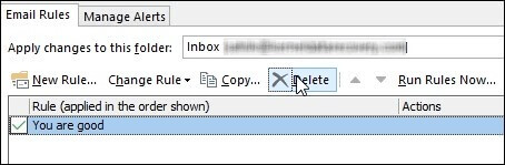 Check the rules that you wish to delete
