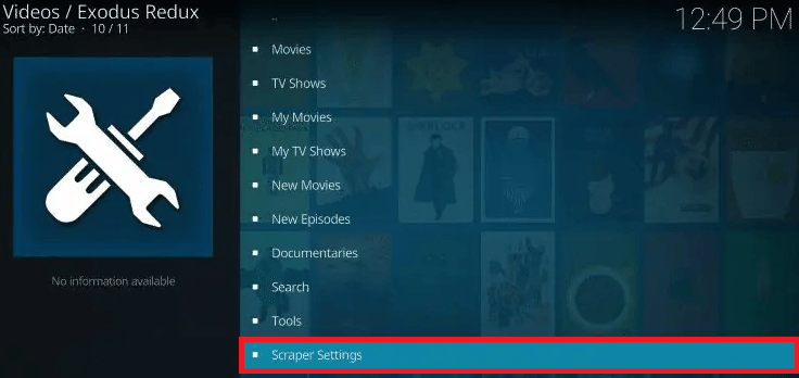 Select Scraper Settings