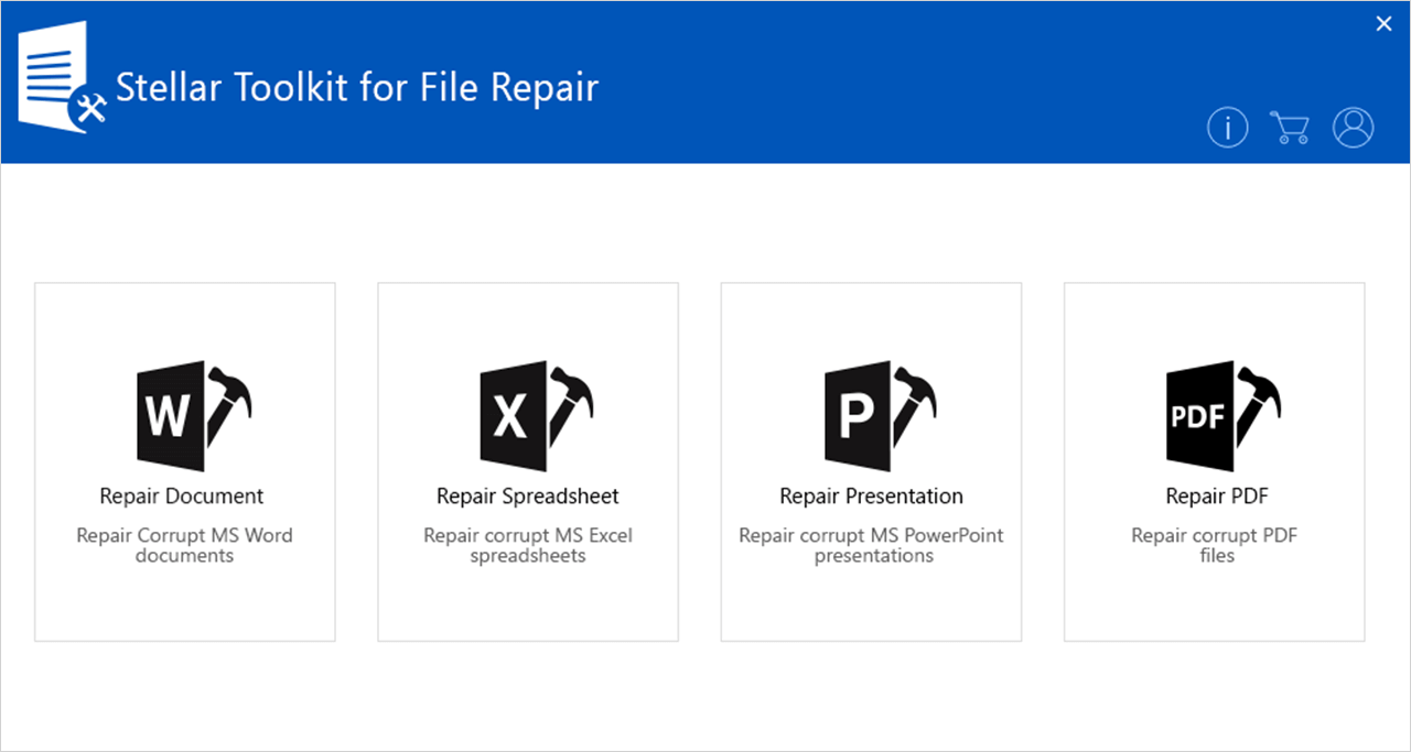 Home screen of File Repair Toolkit
