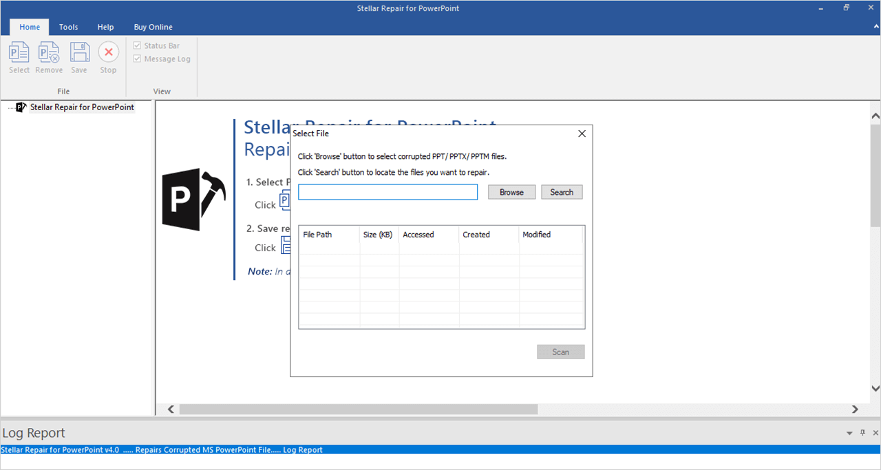 Select PowerPoint files which you want to repair