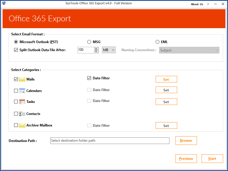 select export option