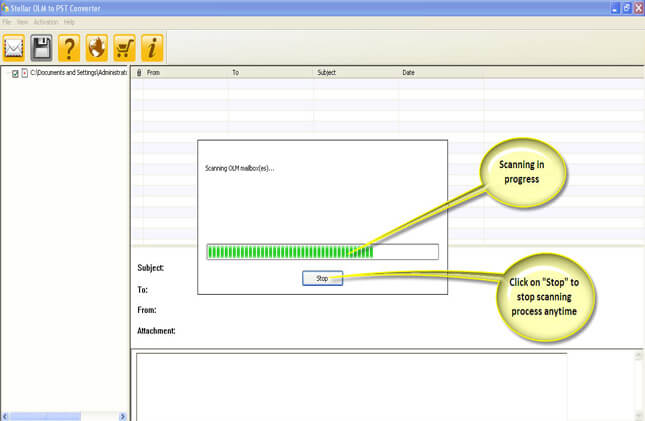 OLM file scanning process